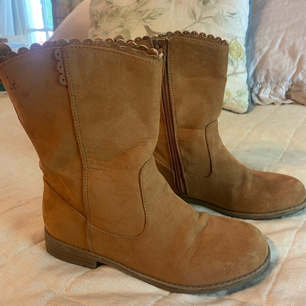 Jack Rogers Tan Suede Mid-Calf Boots